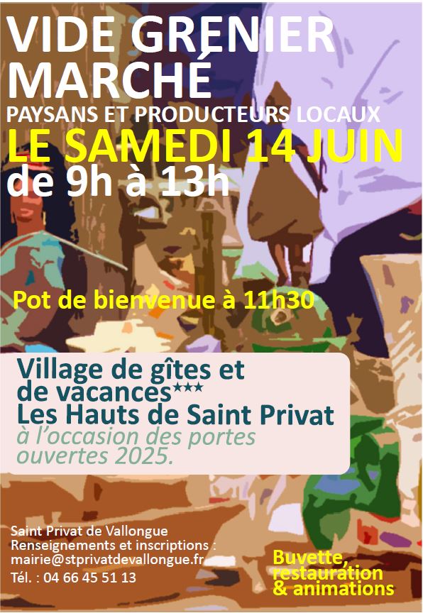 Image affiche pour un vide grenier le 14 juin au VV