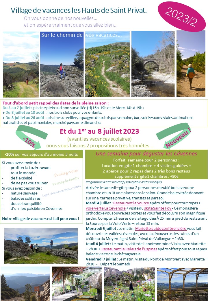 newsletter 2023 2 village de vacances recto